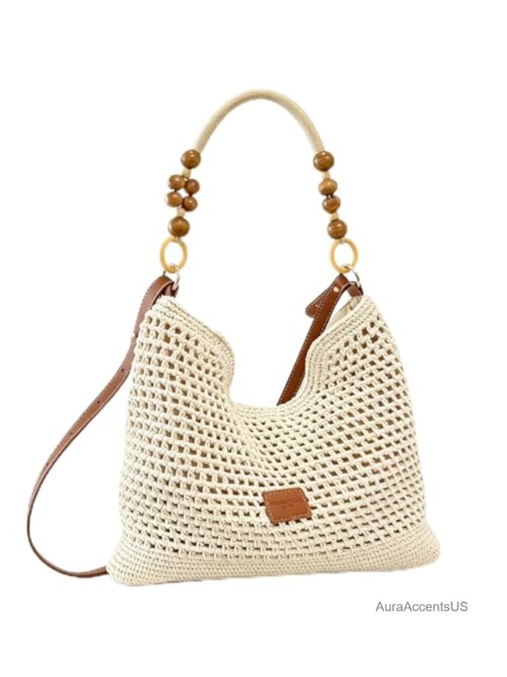 Handwoven Straw Box Crossbody Hobo Bag Detachable Strap Women's Summer Beach